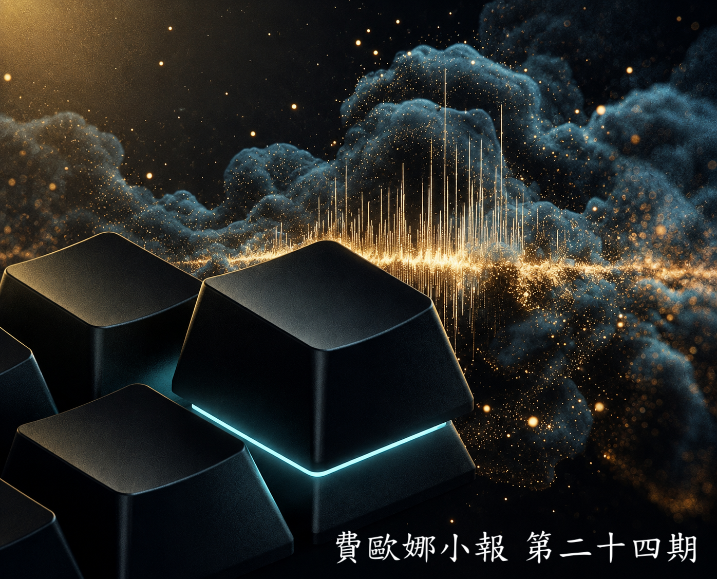 按下的鍵帽發著冷光，金色聲波在背後炸開——確定的在前，機率的在後